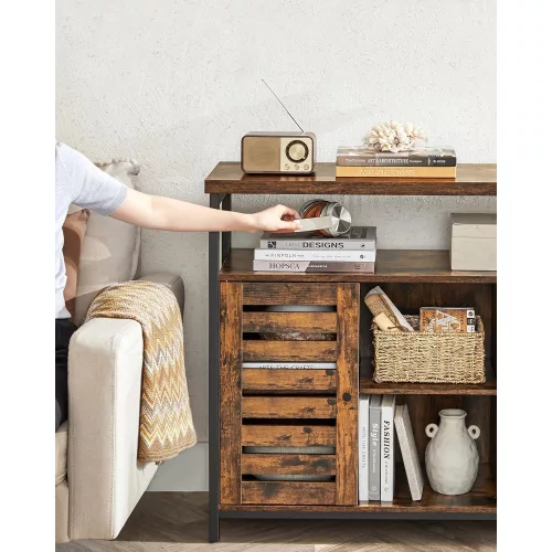 vasagle-comoda-cu-doua-usi-si-rafturi-deschise-maro-rustic-1003581cm