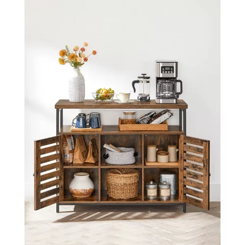vasagle-comoda-cu-doua-usi-si-rafturi-deschise-maro-rustic-1003581cm