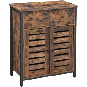 vasagle-comoda-cu-doua-usi-si-sertare-maro-rustic-68x30x80cm
