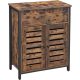 vasagle-comoda-cu-doua-usi-si-sertare-maro-rustic-68x30x80cm