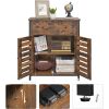 vasagle-comoda-cu-doua-usi-si-sertare-maro-rustic-68x30x80cm