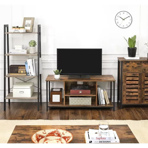 vasagle-comoda-cu-doua-usi-si-sertare-maro-rustic-68x30x80cm