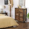 vasagle-comoda-cu-doua-usi-si-sertare-maro-rustic-68x30x80cm