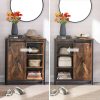 vasagle-comoda-cu-usa-glisanta-dulap-depozitare-maro-rustic-70x30x80cm