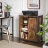 vasagle-comoda-cu-usa-glisanta-dulap-depozitare-maro-rustic-70x30x80cm