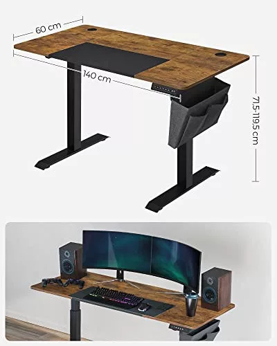 songmics-masa-birou-reglabil-electric-complet-rustic-maro-140x60x72120cm