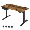 Birou reglabil electric, cu sertar, rustic maro 140 cm