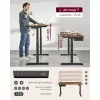 Birou reglabil electric, cu sertar, rustic maro 140 cm