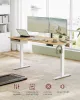 Birou reglabil electric, cu sertar, stejar și alb, 160 cm