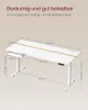 Masă birou, reglabil electric cu sertar, alb, 160 cm