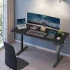 Birou reglabil electric, negru 160x70x73-120cm