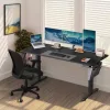 Birou reglabil electric, negru 160x70x73-120cm