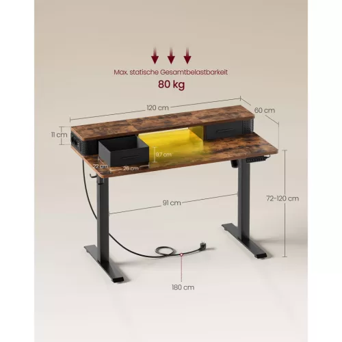 vasagle-masa-birou-inaltime-reglabila-electric-maro-rustic-60-x-120-x-72120-cm