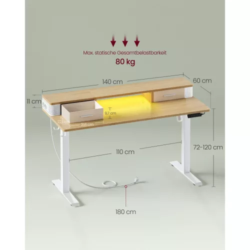 vasagle-masa-birou-reglabil-electric-pe-inaltime-alb-si-natural-60-x-140-x-72120-cm