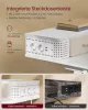 Masă birou reglabil electric cu suport monitor, alb 140 x 60 x (83-131) cm