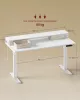 Masă birou reglabil electric cu suport monitor, alb 140 x 60 x (83-131) cm