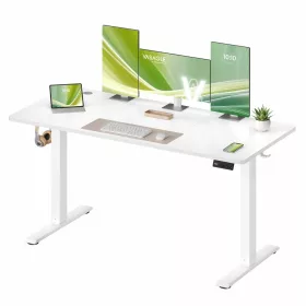   Birou electric reglabil pe înălțime, cu funcție de memorie, alb norișor, 140 x 60 x 72-120 cm