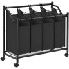 songmics-cos-de-rufe-din-material-textil-cu-4-saci-detasabile-4x35l-negru