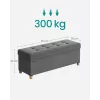 Puf pliabil cu spațiu de depozitare, suport pentru picioare, gri închis 110x38x40 cm