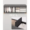 Puf pliabil cu spațiu de depozitare, suport pentru picioare, gri închis 110x38x40 cm