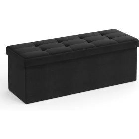   Bancă, cu depozitare, pliabilă, până la 300 kg, negru, 110 x 38 x 38 cm