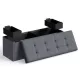 Puf pliabil din catifea, suport pentru picioare, antracit, 110x38x38 cm