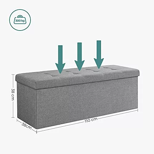 songmics-puf-pliabil-cu-spatiu-de-depozitare-din-panza-gri-110x38x38cm
