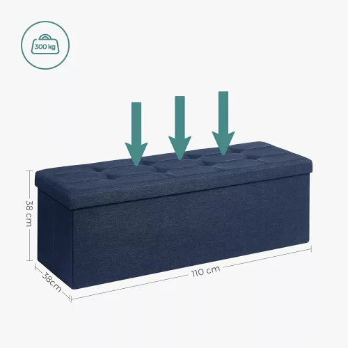 songmics-puf-pliabil-cu-spatiu-de-depozitare-din-panza-albastru-110x38x38cm