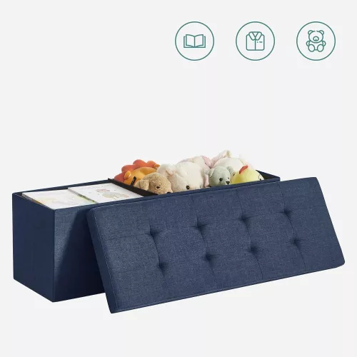 songmics-puf-pliabil-cu-spatiu-de-depozitare-din-panza-albastru-110x38x38cm