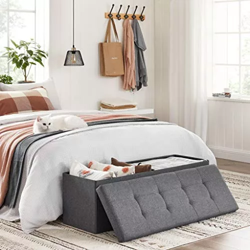 songmics-puf-pliabil-cu-spatiu-de-depozitare-din-panza-gri-inchis-110x38x38cm