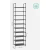 Suport pentru pantofi, depozitare metalică cu 10 niveluri, economisitor de spațiu, negru 45x28x173cm