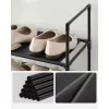 Suport pentru pantofi, depozitare metalică cu 10 niveluri, economisitor de spațiu, negru 45x28x173cm
