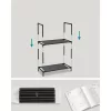Suport pentru pantofi, depozitare metalică cu 10 niveluri, economisitor de spațiu, negru 45x28x173cm