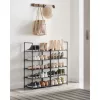 Suport pentru pantofi, depozitare metalică cu 10 niveluri, economisitor de spațiu, negru 45x28x173cm