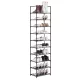 Raft depozitare pantofi cu cadru metalic cu 10 niveluri, gri 45x28x173cm