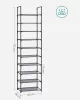 Raft depozitare pantofi cu cadru metalic cu 10 niveluri, gri 45x28x173cm