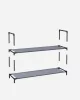 Raft depozitare pantofi cu cadru metalic cu 10 niveluri, gri 45x28x173cm