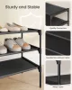 Raft pentru pantofi cu 3 niveluri, cadru metalic, negru 30x30x90cm