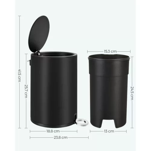 songmics-cos-de-gunoi-pentru-baie-3l-pedala-otel-cu-galeata-de-plastic-26x19cm
