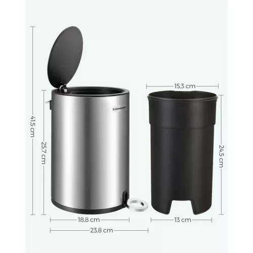 songmics-cos-de-gunoi-pentru-baie-3l-pedala-otel-cu-galeata-de-plastic-argintiu-si-negru