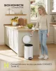 Coș de gunoi rotund, 20L, metal, pedală, cu găleată interioară detașabilă, alb
