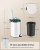 Coș de gunoi rotund, 20L, metal, pedală, cu găleată interioară detașabilă, alb
