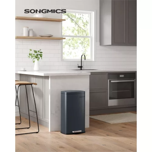 songmics-cos-de-gunoi-30l-pedala-capac-cu-inchidere-amortizata-gri-fum-35x24x63cm