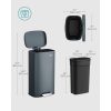 songmics-cos-de-gunoi-30l-pedala-capac-cu-inchidere-amortizata-gri-fum-35x24x63cm