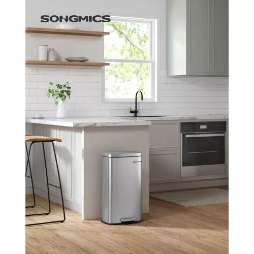 songmics-cos-de-gunoi-30l-pedala-capac-cu-inchidere-amortizata-argintiu-35x24x63cm