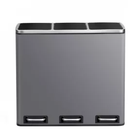 Coș de gunoi selectiv 3x18L, gri mat, cu 15 saci de gunoi