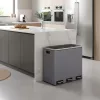Coș de gunoi selectiv 3x18L, gri mat, cu 15 saci de gunoi
