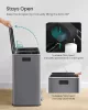 Coș de gunoi selectiv 2x30L, metalic, 2 compartimente, pedală, închidere silențioasă, antracit