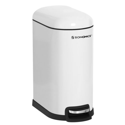 songmics-cos-de-gunoi-mic-10l-pedala-capac-cu-inchidere-amortizata-alb-31x19x39cm
