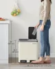 Coș de gunoi selectiv 2x15L, acționat cu pedală, închidere silențioasă, oțel, bej nisipos și cerneală
